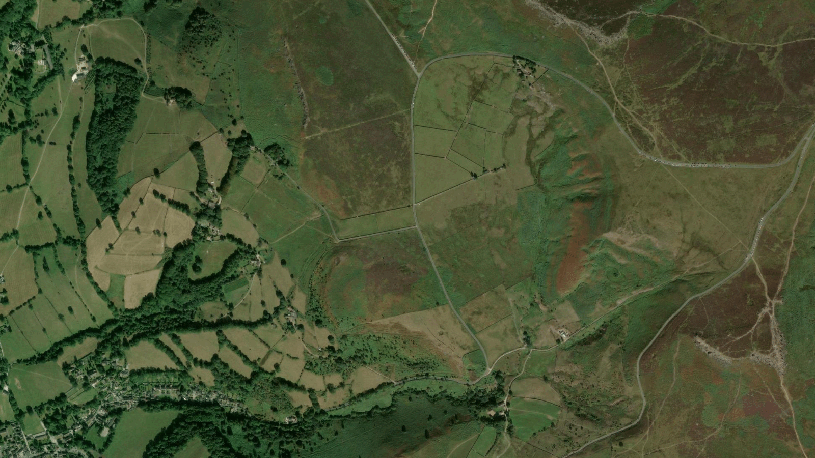 Satellite view of Stanage Edge, Peak District