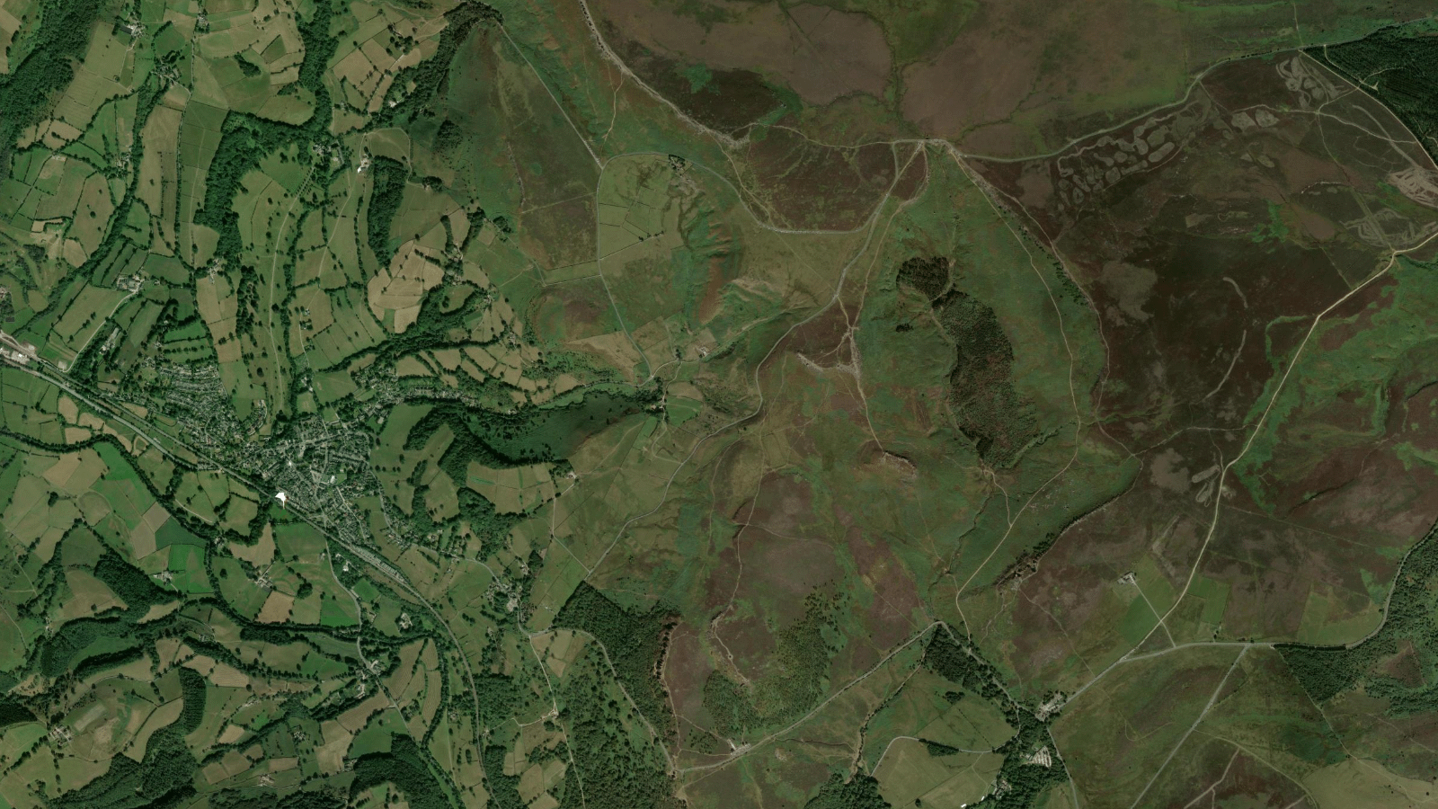 Satellite view of The Roaches, Peak District