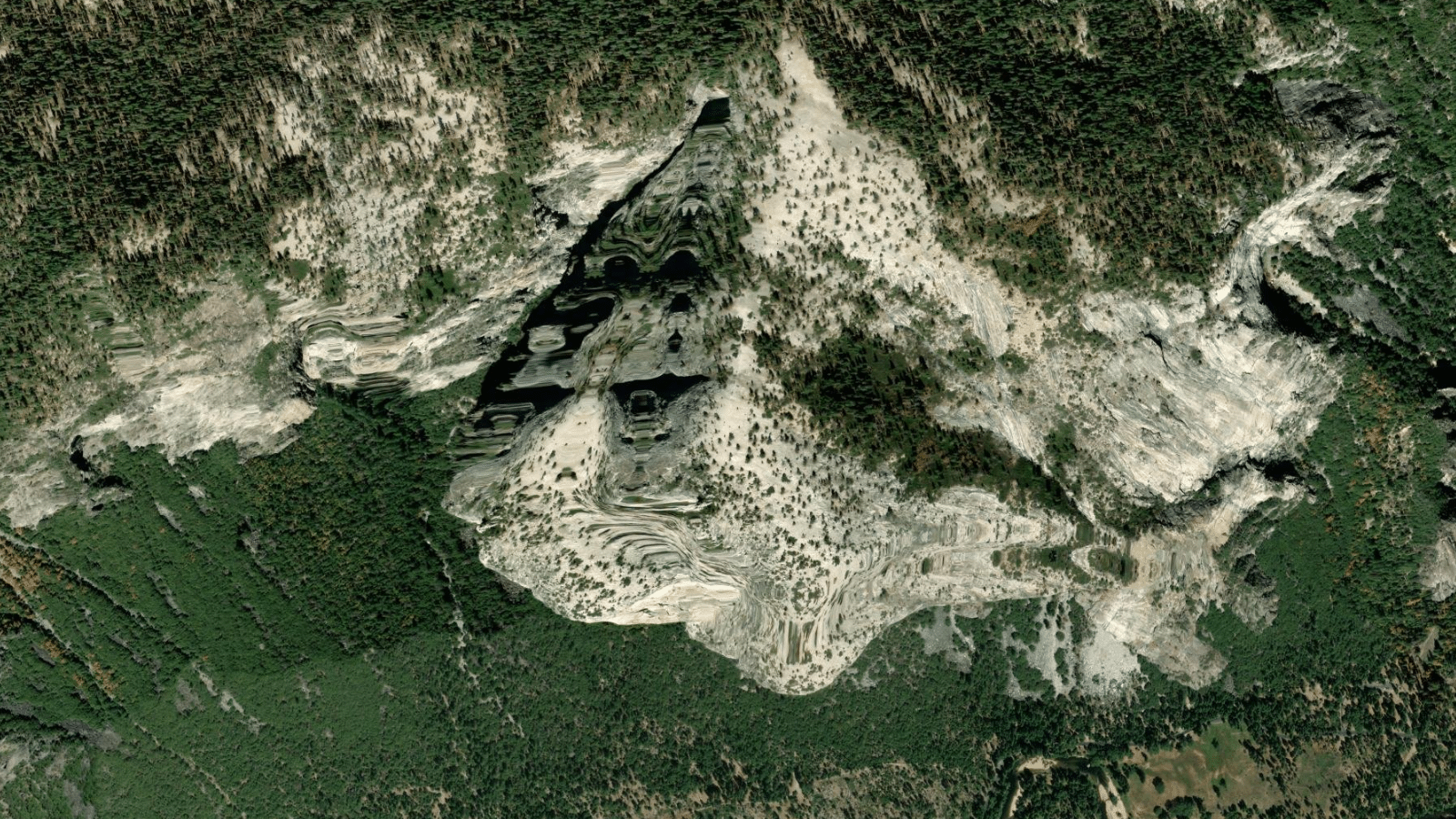 Satellite view of Yosemite Valley, California